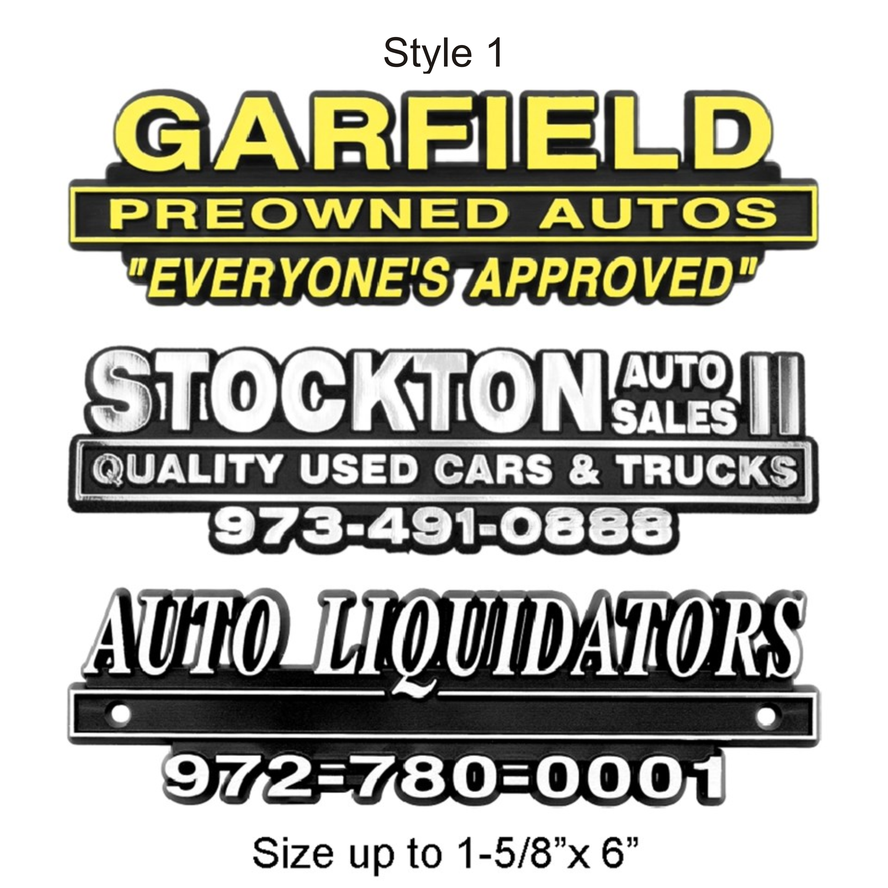 3-D Auto Nameplates
