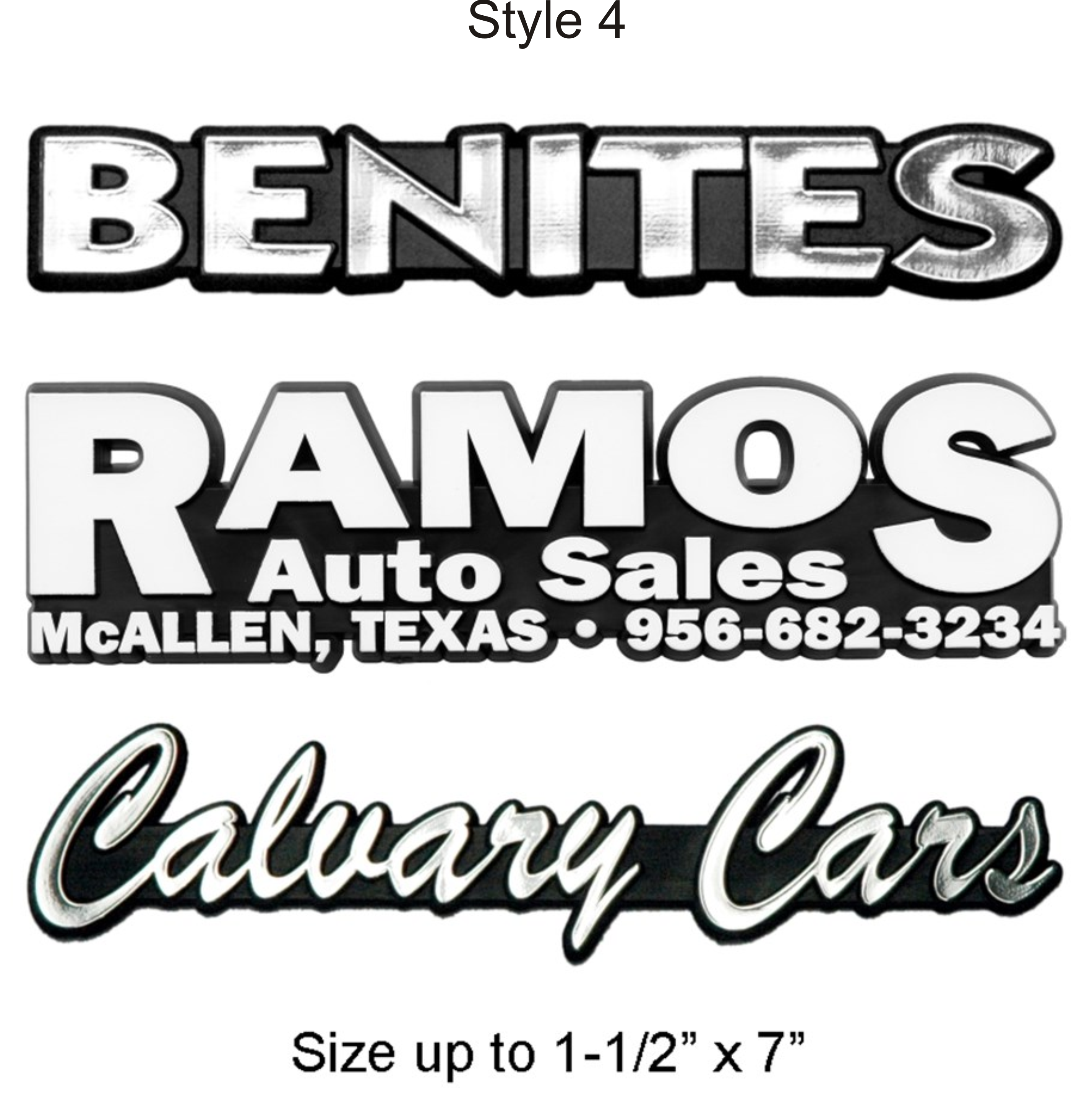 3-D Auto Nameplates