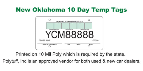 Oklahoma Temporary Plate